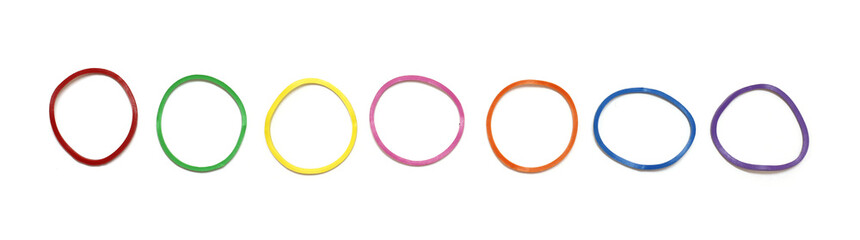 colorful rubber band isolated on white background