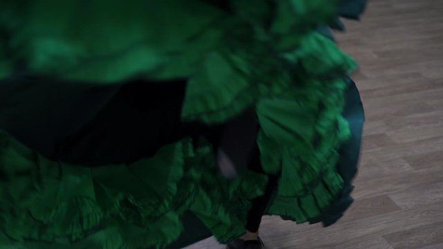 the girl dances flamenco, bata