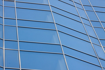 Blue glass and metal building