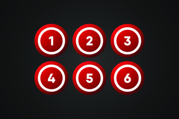 Red Bingo Balls Vector Illustration