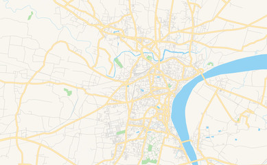 Printable street map of Varanasi, India