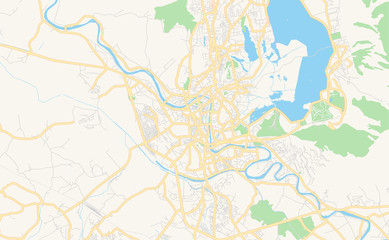 Printable street map of Srinagar, India