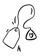 Tea, Cup, Coffee. Illustration Hand Drawn Brush. Flat, Icon, Sign, Symbol, Object, Graphic Design, Element