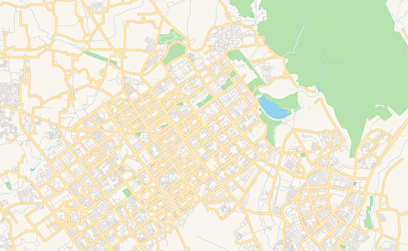 Printable Street Map Of Chandigarh, India