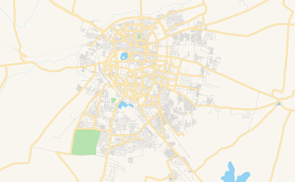 Printable street map of Solapur, India