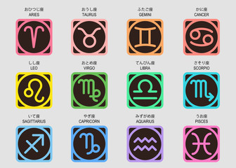 12星座アイコンセット