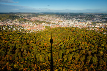 Blick auf Stuttgart vom Fernsehturm - obrazy, fototapety, plakaty