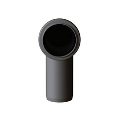 Obraz premium Plastic sewer pipe grey on white background, isolated. 3D rendering of excellent quality in high resolution. It can be enlarged and used as a background or texture.