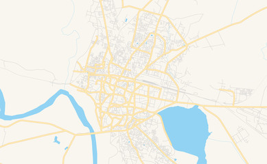 Printable street map of Gorakhpur, India