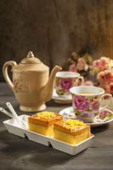 hot tea and sweet cake