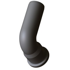 Plastic sewer pipe grey on white background, isolated. 3D rendering of excellent quality in high resolution. It can be enlarged and used as a background or texture.