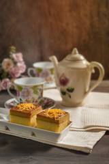 hot tea and sweet cake