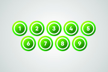 Green Bingo Balls Vector Illustration