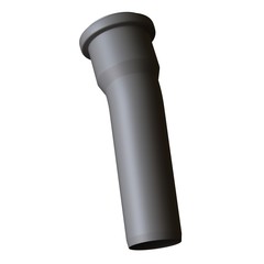 Plastic sewer pipe grey on white background, isolated. 3D rendering of excellent quality in high resolution. It can be enlarged and used as a background or texture.