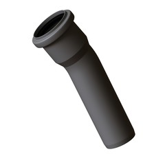 Plastic sewer pipe grey on white background, isolated. 3D rendering of excellent quality in high resolution. It can be enlarged and used as a background or texture.