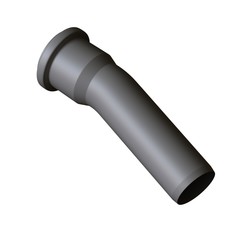 Plastic sewer pipe grey on white background, isolated. 3D rendering of excellent quality in high resolution. It can be enlarged and used as a background or texture.