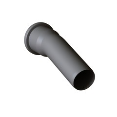 Plastic sewer pipe grey on white background, isolated. 3D rendering of excellent quality in high resolution. It can be enlarged and used as a background or texture.