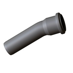 Plastic sewer pipe grey on white background, isolated. 3D rendering of excellent quality in high resolution. It can be enlarged and used as a background or texture.