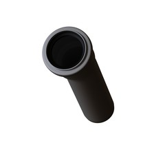 Plastic sewer pipe grey on white background, isolated. 3D rendering of excellent quality in high resolution. It can be enlarged and used as a background or texture.