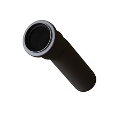 Plastic sewer pipe grey on white background, isolated. 3D rendering of excellent quality in high resolution. It can be enlarged and used as a background or texture.