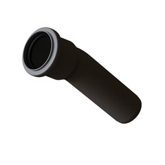 Plastic sewer pipe grey on white background, isolated. 3D rendering of excellent quality in high resolution. It can be enlarged and used as a background or texture.