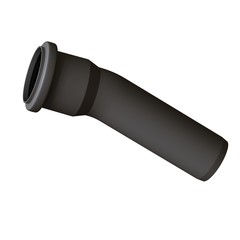 Plastic sewer pipe grey on white background, isolated. 3D rendering of excellent quality in high resolution. It can be enlarged and used as a background or texture.