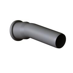 Plastic sewer pipe grey on white background, isolated. 3D rendering of excellent quality in high resolution. It can be enlarged and used as a background or texture.