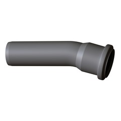 Plastic sewer pipe grey on white background, isolated. 3D rendering of excellent quality in high resolution. It can be enlarged and used as a background or texture.