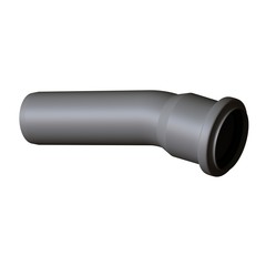 Plastic sewer pipe grey on white background, isolated. 3D rendering of excellent quality in high resolution. It can be enlarged and used as a background or texture.