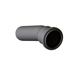 Plastic sewer pipe grey on white background, isolated. 3D rendering of excellent quality in high resolution. It can be enlarged and used as a background or texture.