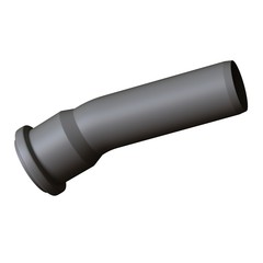 Plastic sewer pipe grey on white background, isolated. 3D rendering of excellent quality in high resolution. It can be enlarged and used as a background or texture.