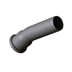 Plastic sewer pipe grey on white background, isolated. 3D rendering of excellent quality in high resolution. It can be enlarged and used as a background or texture.