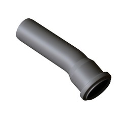 Plastic sewer pipe grey on white background, isolated. 3D rendering of excellent quality in high resolution. It can be enlarged and used as a background or texture.