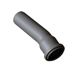 Plastic sewer pipe grey on white background, isolated. 3D rendering of excellent quality in high resolution. It can be enlarged and used as a background or texture.