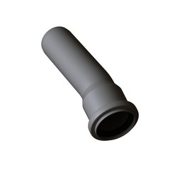 Plastic sewer pipe grey on white background, isolated. 3D rendering of excellent quality in high resolution. It can be enlarged and used as a background or texture.