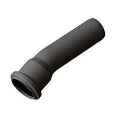 Plastic sewer pipe grey on white background, isolated. 3D rendering of excellent quality in high resolution. It can be enlarged and used as a background or texture.