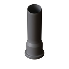 Plastic sewer pipe grey on white background, isolated. 3D rendering of excellent quality in high resolution. It can be enlarged and used as a background or texture.