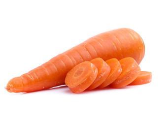 fresh carrots isolated on white background