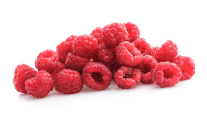 raspberries isolated on white background
