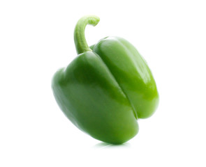 Green pepper on white background