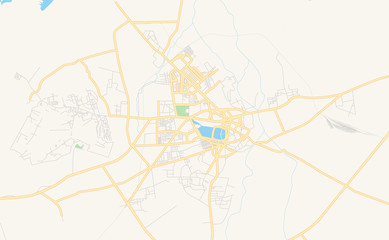 Naklejka premium Printable street map of Jamnagar, India