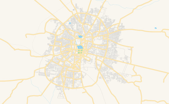 Printable street map of Gulbarga, India