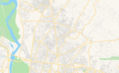 Printable street map of Loni, India