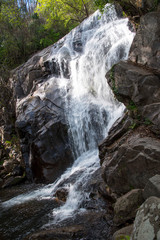 Valle del Jerte in Caceres Extremaduar Spain with cherry blossoms water waterfalls and villages