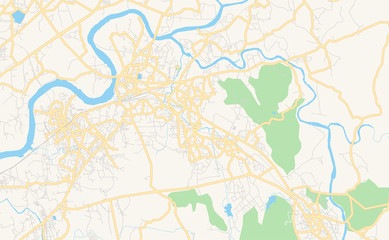 Fototapeta na wymiar Printable street map of Ulhasnagar, India