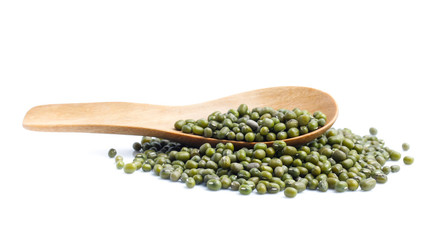 Mung beans on white background