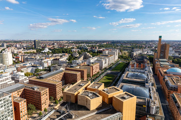 Central Berlin, aerial view