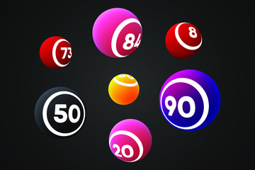 Bingo Balls Colorful Vector Illustration