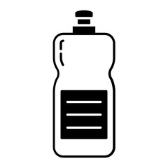 Plastic Water Bottle for Sports Vector Icon