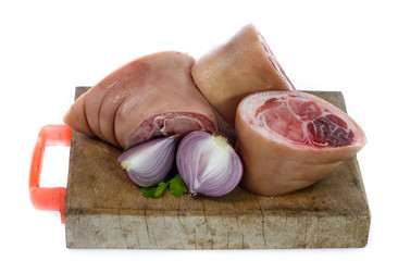 raw pork (leg) isolated on white background